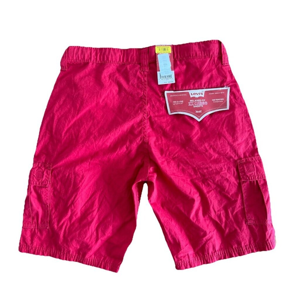 Levi's Red Cargo Shorts Youth Boy Teen Size 18 Years Casual Skate Beach NWT
